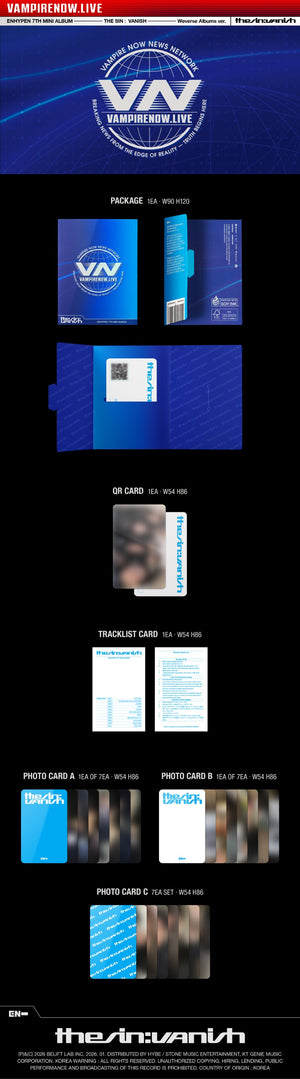 ENHYPEN - 7ème Mini Album THE SIN : VANISH (Weverse Albums ver.)