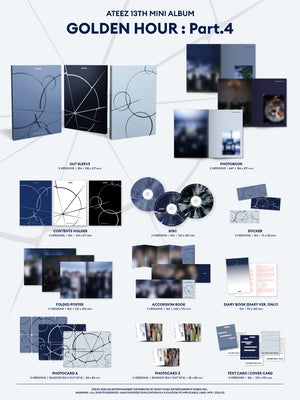 ATEEZ - 13th Mini Album [GOLDEN HOUR : Part.4] (A Ver. / Diary Ver. / Z Ver.) Random