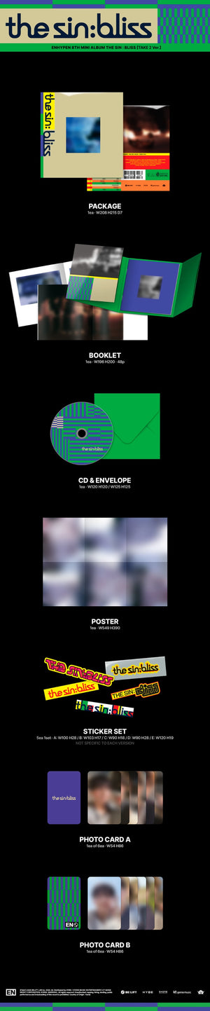 ENHYPEN - 8th Mini Album THE SIN : BLISS (TAKE 1 Ver. / TAKE 2 Ver. / TAKE 3 Ver. / TAKE 4 Ver.) Random