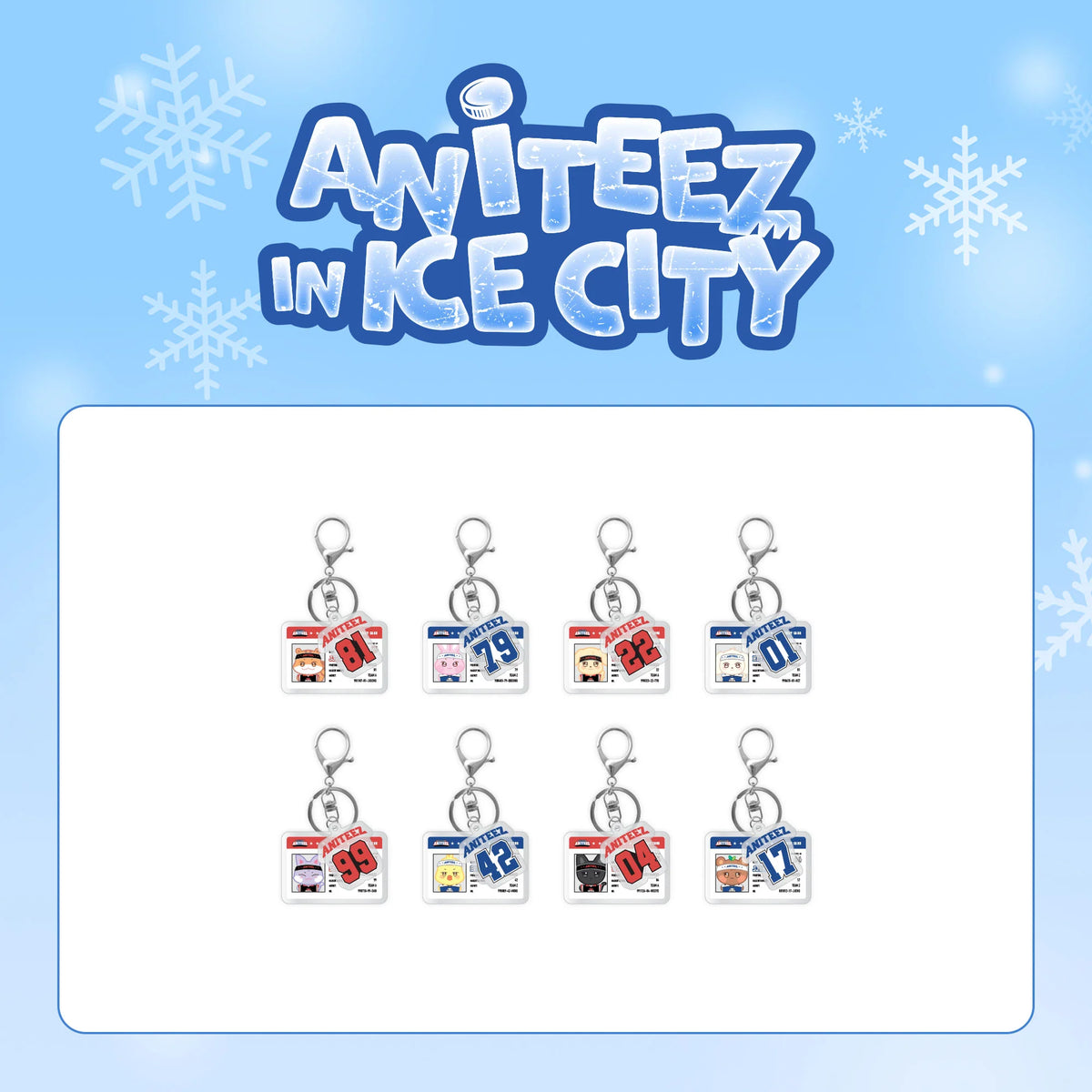 ATEEZ x ANITEEZ - Hockey Player Card Acrylic Keyring