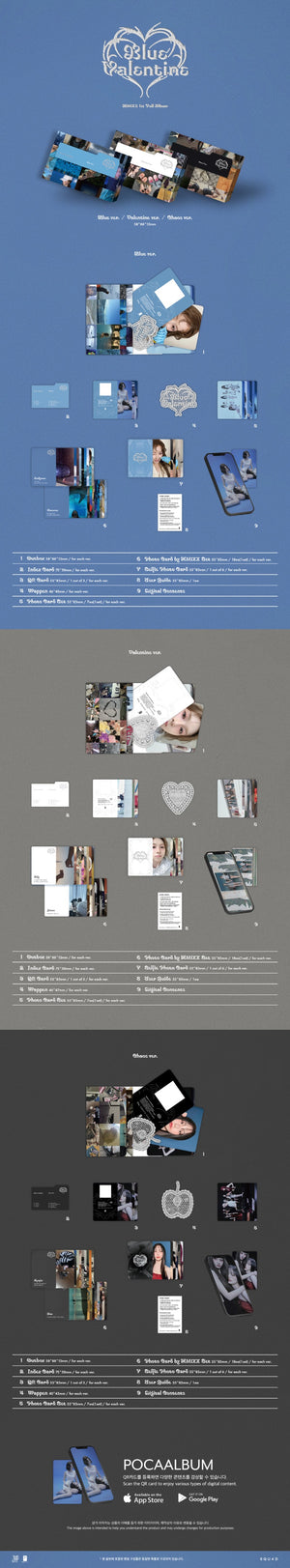 NMIXX - 1st Full Album Blue Valentine (Platform Album POCAALBUM Ver.) (Blue Ver. / Valentine Ver. / Chaos Ver.) Random