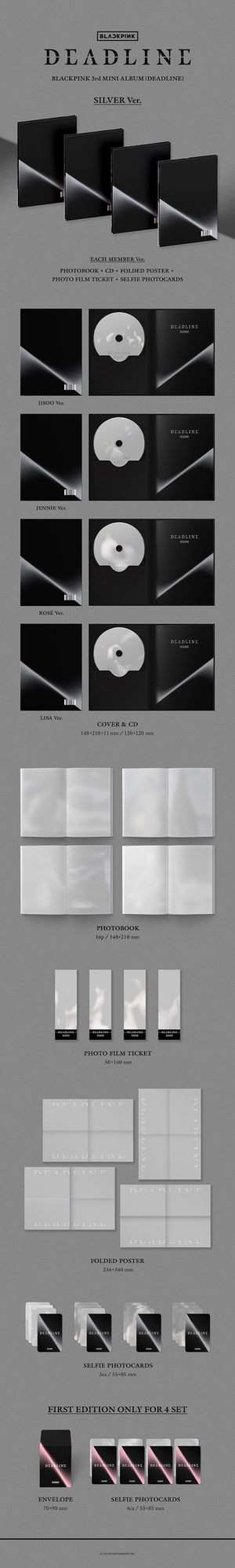 BLACKPINK -  3rd Mini Album [DEADLINE] (SILVER Ver.)