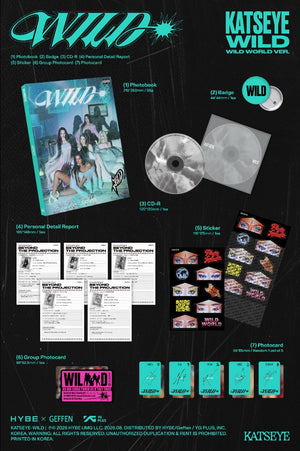 KATSEYE-3rd EP Album WILD (Wild world Ver. / Wild heart Ver.) Random