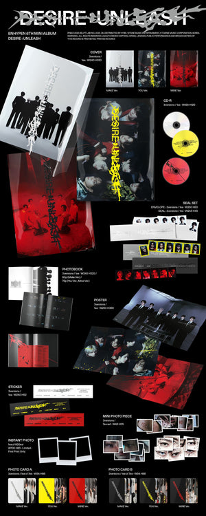 ENHYPEN - 6e mini-album DESIRE : UNLEASH (Version MAKE / Version YOU / Version MINE) Random 